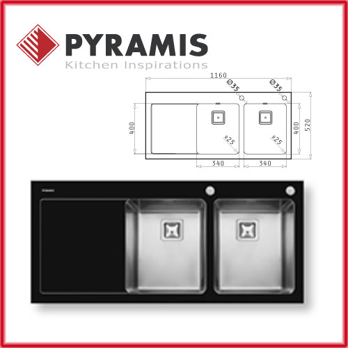 PYRAMIS CRYSTALON (116X52) 2B 1D 